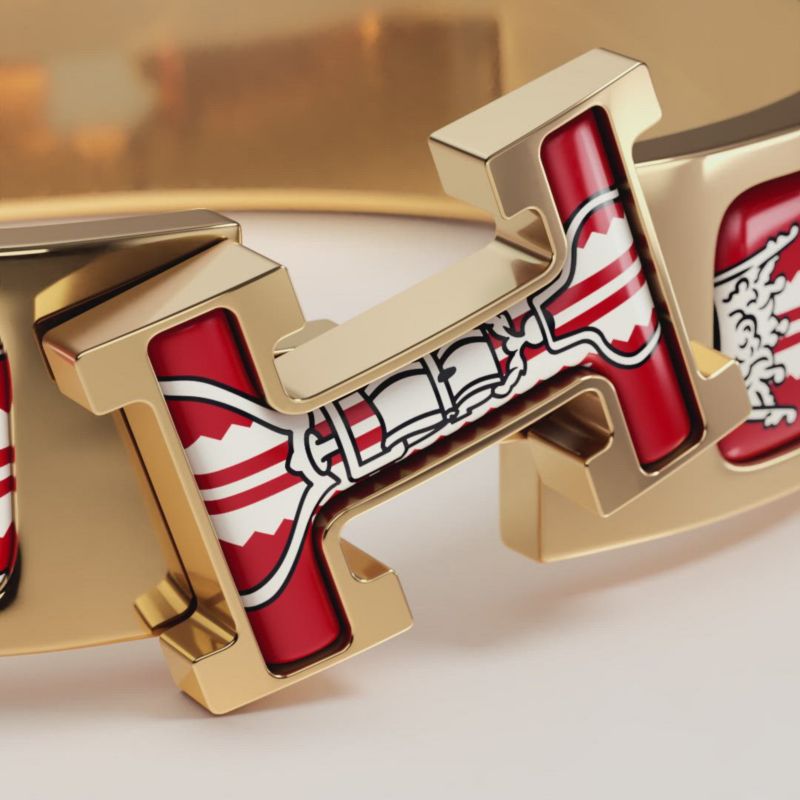 Clic H Etriers bracelet - Red | Hermès USA